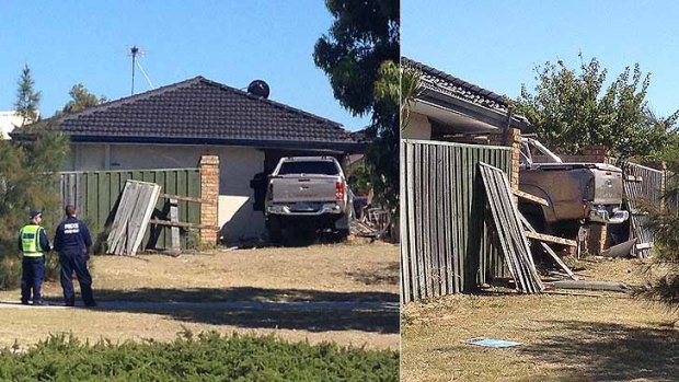 The scene of Friday morning's incident in Merriwa, where a car ploughed into a house and killed a sleeping baby.