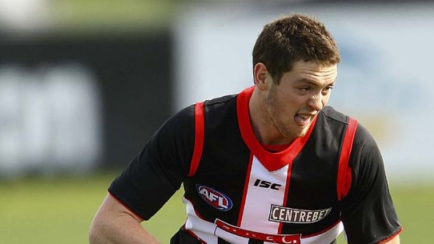Stepping up: St Kilda's young up-and-comer Jack Steven at training this week.