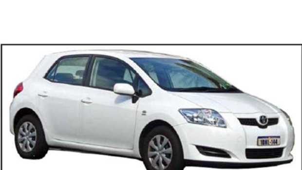 Police believe Kaine McNamara was last seen driving a car similar to this white Toyota Corolla.