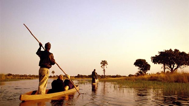 Time stands still ... cruising the backwaters of the Okavango Delta in a makoro.
