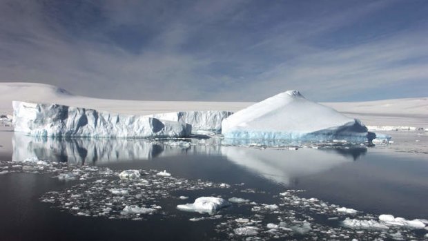 Not so slowly disappearing: Antarctic ice sheets.