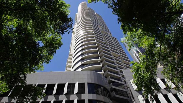 Meriton Tower on George Street. Elizabeth Farrelly says it  is Harry Seidler's "worst" building.