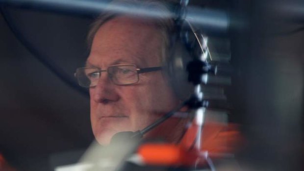 Expressionless: Coach Kevin Sheedy watches the 2nd quarter of GWS versus Essendon match.