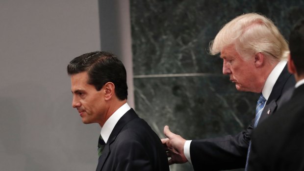 Donald Trump with Mexico's President Enrique Pena Nieto. 