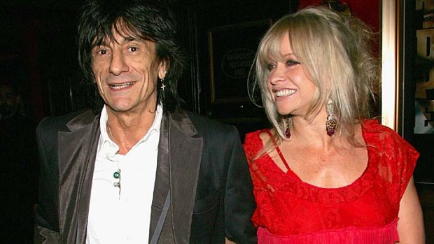 Happier times ... Ronnie and Jo Wood.