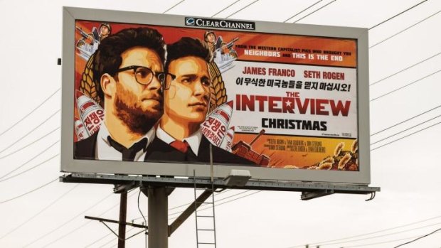 In selected cinemas: A billboard for the film <i>The Interview</i> in Venice, California. 