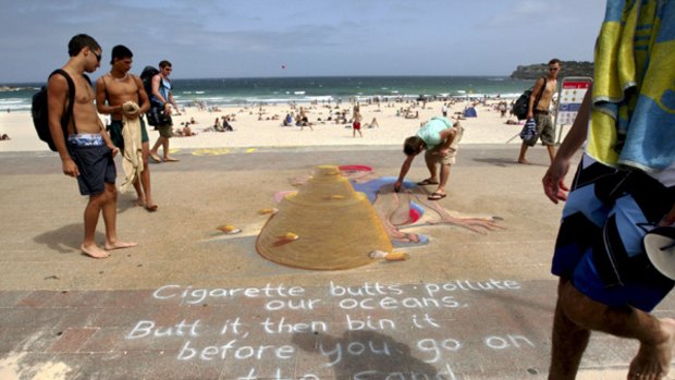 Education … Rudy Kistler's mural at Bondi Beach commissioned by Waverley Council.