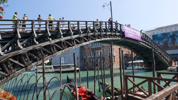 Venice's only wooden bridge: Ponte dell'Accademia.