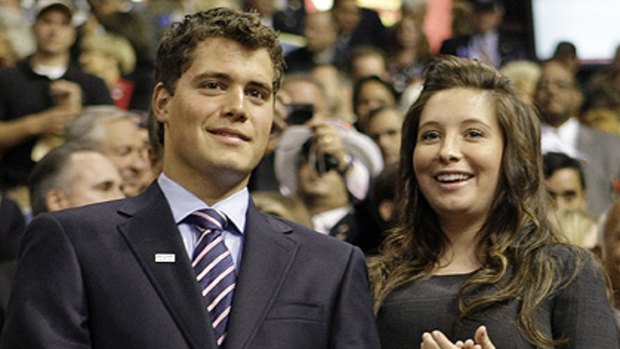 Happier times ... this September 3, 2008 photo shows Bristol Palin and her fiance Levi Johnston at the Republican National Convention.