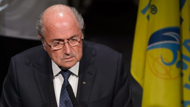 FIFA President Sepp Blatter delivers his speech during the 65th FIFA Congress.