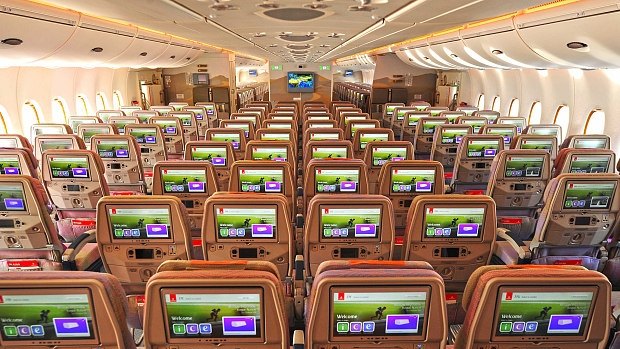 The two-class A380 has the most passenger seats ever.