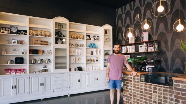 Nolan Hirte and his new coffee warehouse  Aunty Peg's in Collingwood.