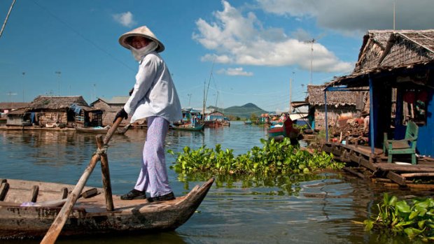A floating village near Kampong Chhnang in Cambodia.