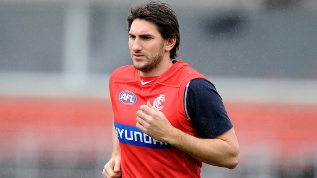 In doubt: Carlton's Jarrad Waite at training earlier this month.