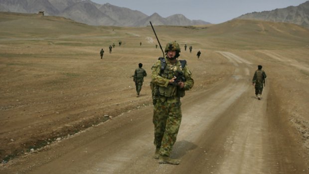 Australian troops on patrol in Afghanistan.