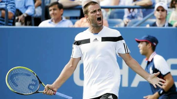 Mikhail Youzhny, of Russia, has triumphed against Lleyton Hewitt during the fourth round of the 2013 US Open.