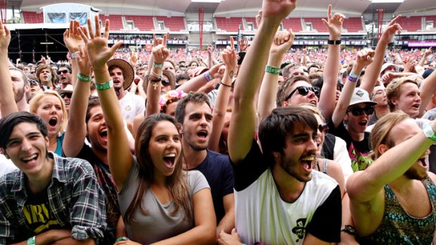 Music lovers at Sydney's Big Day Out this year.