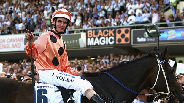 Luke Nolen and Black Caviar return to scales after the mare recorded her 17th consecutive win.