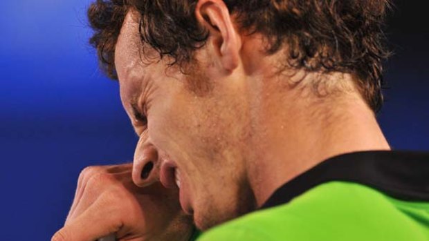 Scot Andy Murray shows the pain on the way to his Australian Open final defeat at the hands of Novak Djokovic.