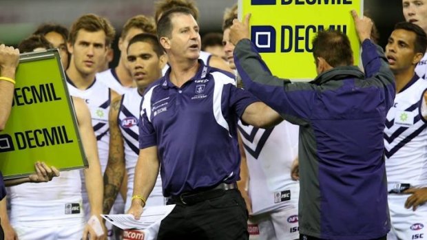 Ross Lyon has been hosing down any talk that his side, at 3-3 and hanging on to a spot in the eight by a thread, might be in trouble.