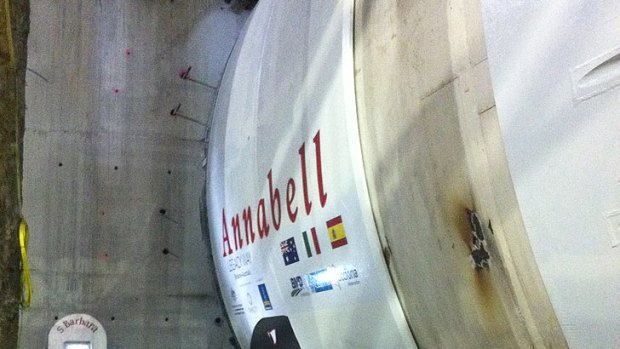 Annabell, one of two tunnel boring machines building Legacy Way, at the start of its subterranean journey.