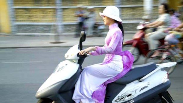 In top gear ... a scooter is a great way to get around Vietnam.