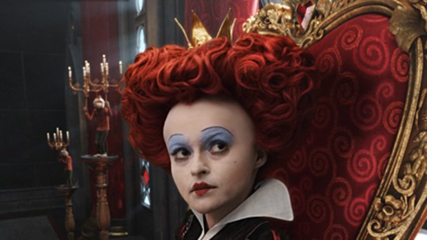"I can never rely on Tim to make me pretty" ... Bonham Carter as the Red Queen in Alice.