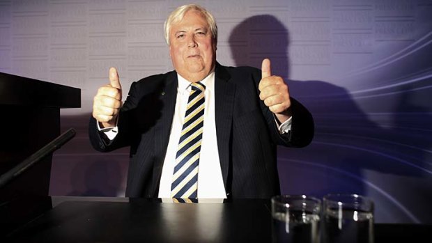 ''We don't think we're supposed to give up the road.": Clive Palmer is sticking to his guns.
