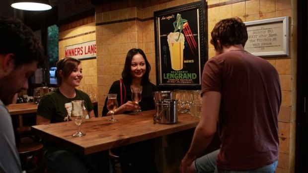 Left to right Natasha Marshall and Sarah Keith enjoy a cider at 'The Local' in Darlinghurst.Photo. Sahlan Hayes