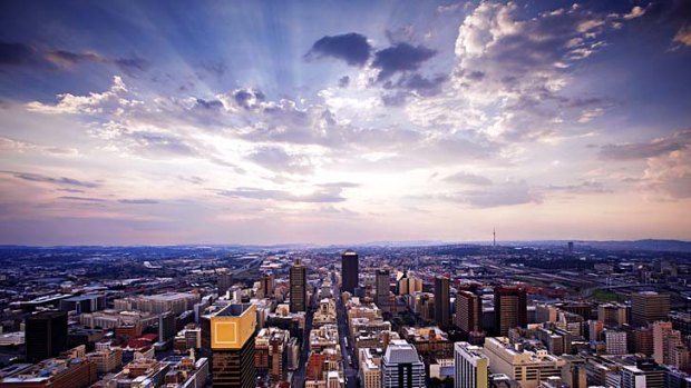 Boom town ... Johannesburg's skyline.