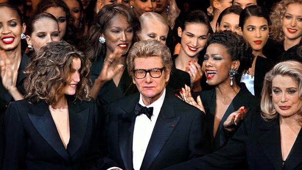 Biopics: Yves Saint-Laurent (center) will be the subject of two rival films.