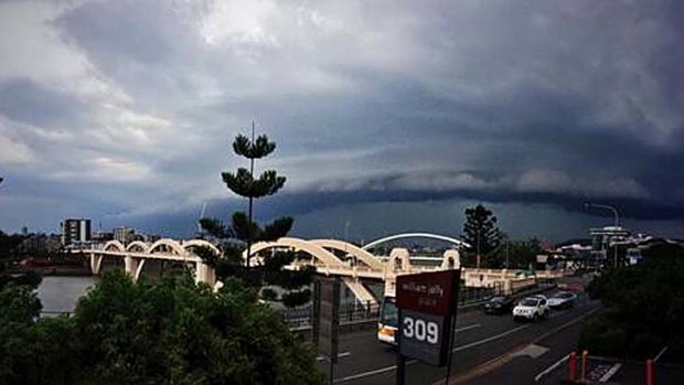 Storm clouds roll into Brisbane.