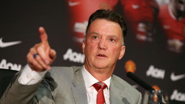 Louis van Gaal at his unveiling as Manchester United manager.