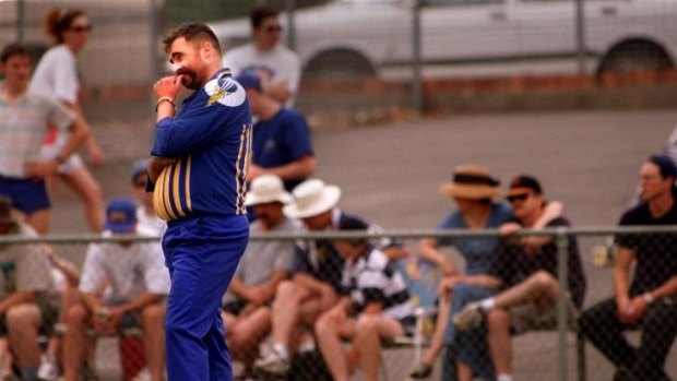 Merv Hughes in his glory days with the Comets in 1997.