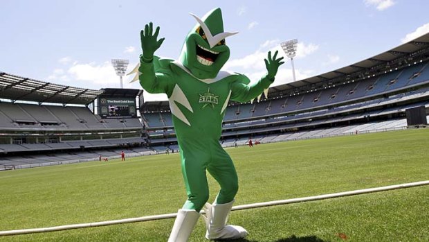 The Big Bash League Twenty20 season launch. Starman, the Melbourne Stars mascot.