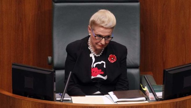 Madam Speaker Bishop on her first day on the job.