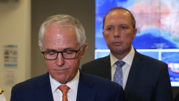 Prime Minister Malcolm Turnbull with Immigration Minister Peter Dutton. 