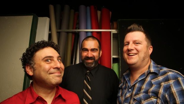The <i>Boxcutters</i> team, which includes (from left) Josh Kinal, John Richards and Glenn Peters, are the first Australian podcasters to be invited to the South by Southwest convention in Austin, Texas.