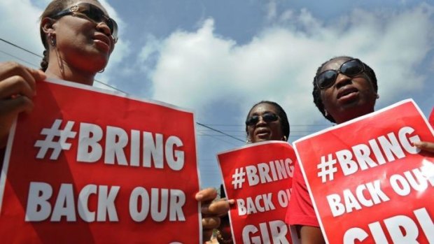 Nigerian women living in Kenya press for the release of the schoolgirls kidnapped by Boko Haram.