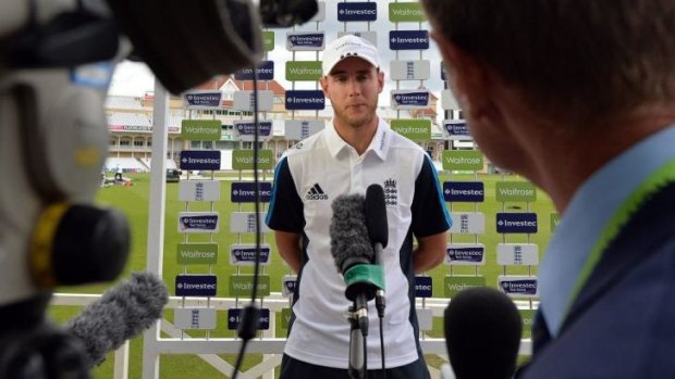 England fast bowler Stuart Broad speaks to the media ahead of a practice session at Trent Bridge on Monday.