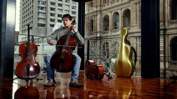 Cellist Teije Hylkema rehearsing for Salon Music, a partnership between Sydney Living Museums and Opera Australia.