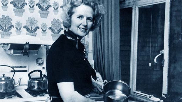 Domestic row: Margaret Thatcher, pictured at home in 1975, was irritated by questions about being a woman.