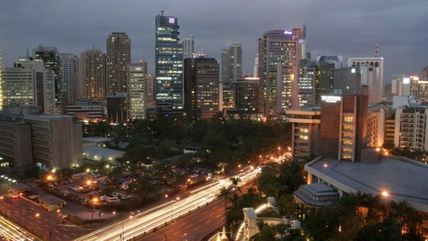 The Manila skyline at dusk.