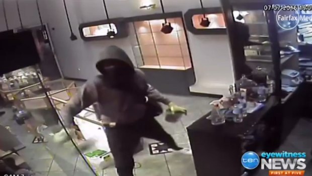The robbery as caught on CCTV.