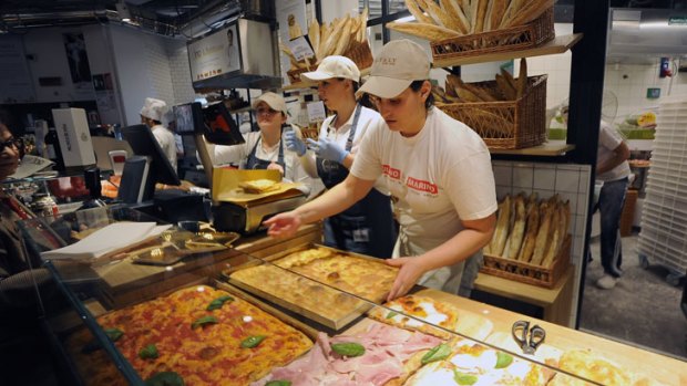 Pizza heaven at Eataly.