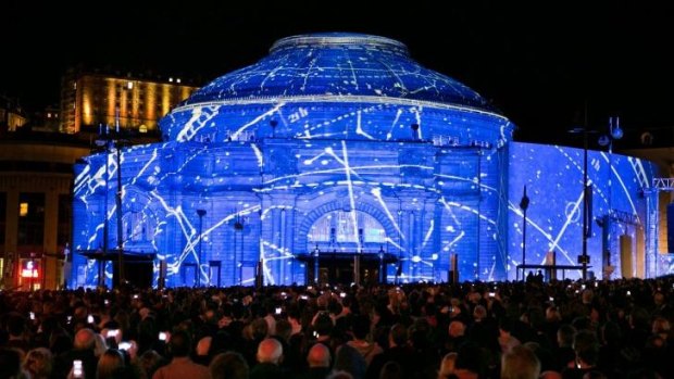 Fergus Linehan's first Edinburgh International Festival opened with a very Vivid-like open-air public event, projecting a digital light show onto the city's Usher Hall.