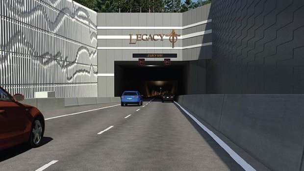 The eastern portal to the Legacy Way tunnel in Kelvin Grove.