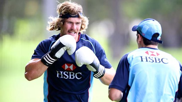 Different shade of blue: Former Waratah Berrick Barnes now plays in Wild Knights colours.