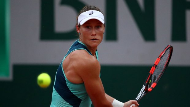 Stop-start: Samantha Stosur before her fourth-round match against Simona Halep of Romania was postponed again.