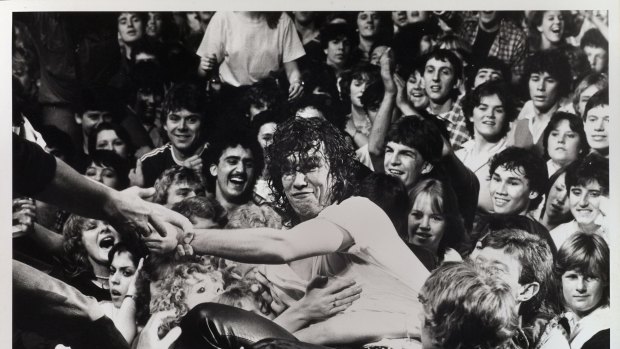 Jimmy Barnes at Cold Chisel's Last Stand concert at the Entertainment Centre in 1983. 